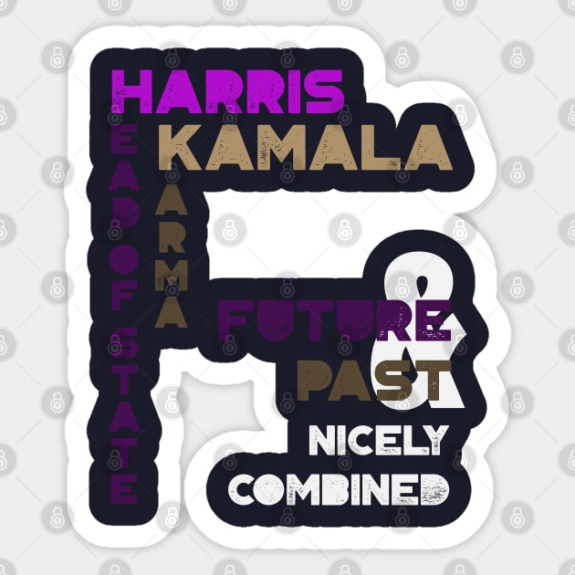 Kamala Harris Past and Future Sticker by marko.vucilovski@gmail.com